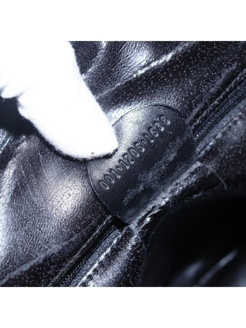 Authentic GUCCI Bamboo Shoulder Bag Leather 2way Black Gold 001 1705 1638 - Picture 4 of 16